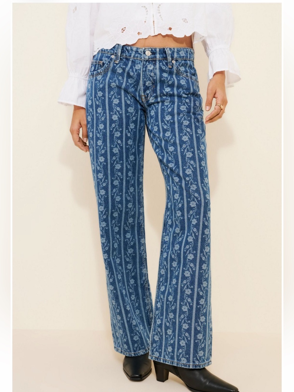 We The Free Flora Low-Rise Bootcut Jeans, color: Bourbon Blue